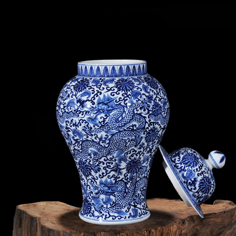 Qianlong style antique hand - made porcelain of jingdezhen ceramics wulong general pot vase household decorative furnishing articles study