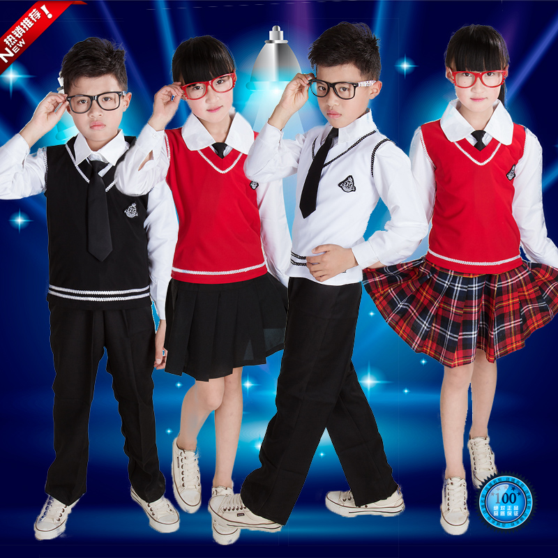 Children play out for big choral costumes Elementary school students recital clothes for autumn and winter long sleeves Inn school uniforms for male and female children