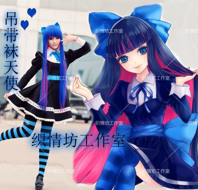 Garter angel heroine Panty and Stocking sisters original COS Japanese anime maid outfit long sleeves