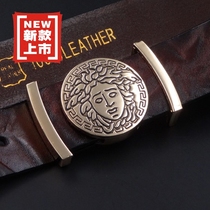New head vintage hard cowhide belt Genuine leather mens and womens casual jeans belt old knock wrinkle belt