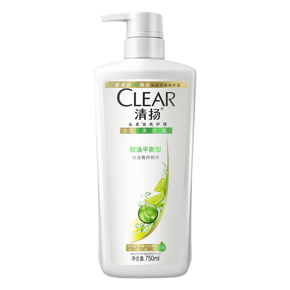 clear清扬洗发水控油平衡型洗发露750ml 专业去屑去油 正品