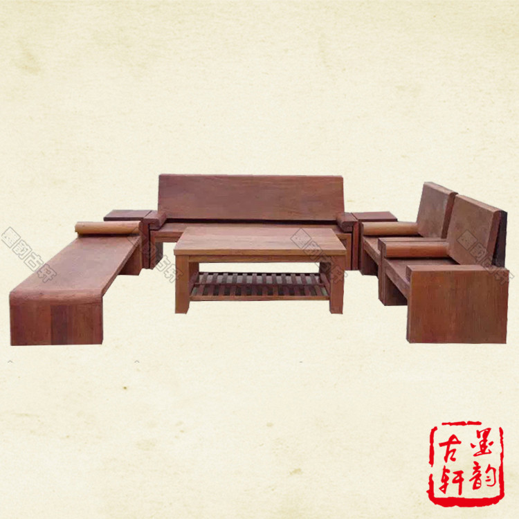 Myanmar flower pear wooden plate Luohan bed sofa sofa 7 piece sofa sofa - wooden sofa - wooden sofa in Myanmar