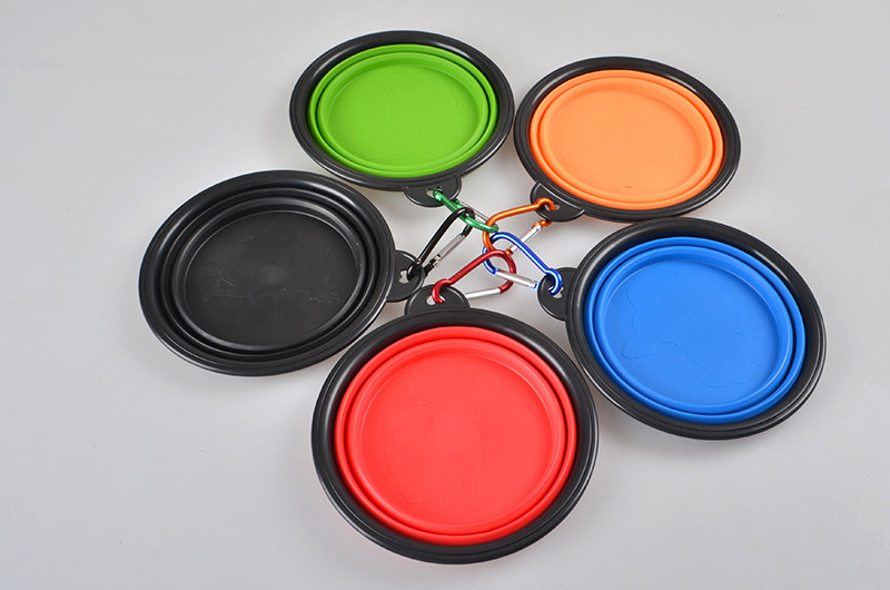 Out portable pet folding bowl silicone water bowl small dog cat dog bowl Bowl travel water bowl