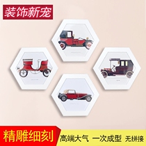 New round hexagonal photo frame creative minimalist wall-mounted wall employee wind mining culture wall mounted decorative hexagonal picture frame