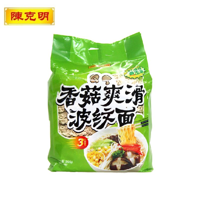 【天猫超市】陈克明 香菇爽滑波纹面条800g 健康非油炸方便火锅面