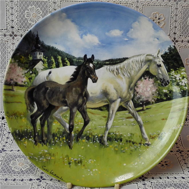 British Spode Spode World Famous Horse Austrian Lipizzaner Limited Edition Collection Plate
