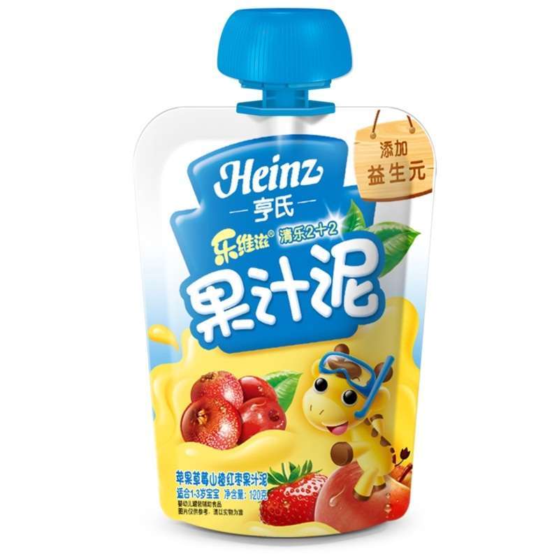 亨氏 乐维滋清乐2+2 苹果草莓山楂红枣 果汁泥/果泥/果汁 120g