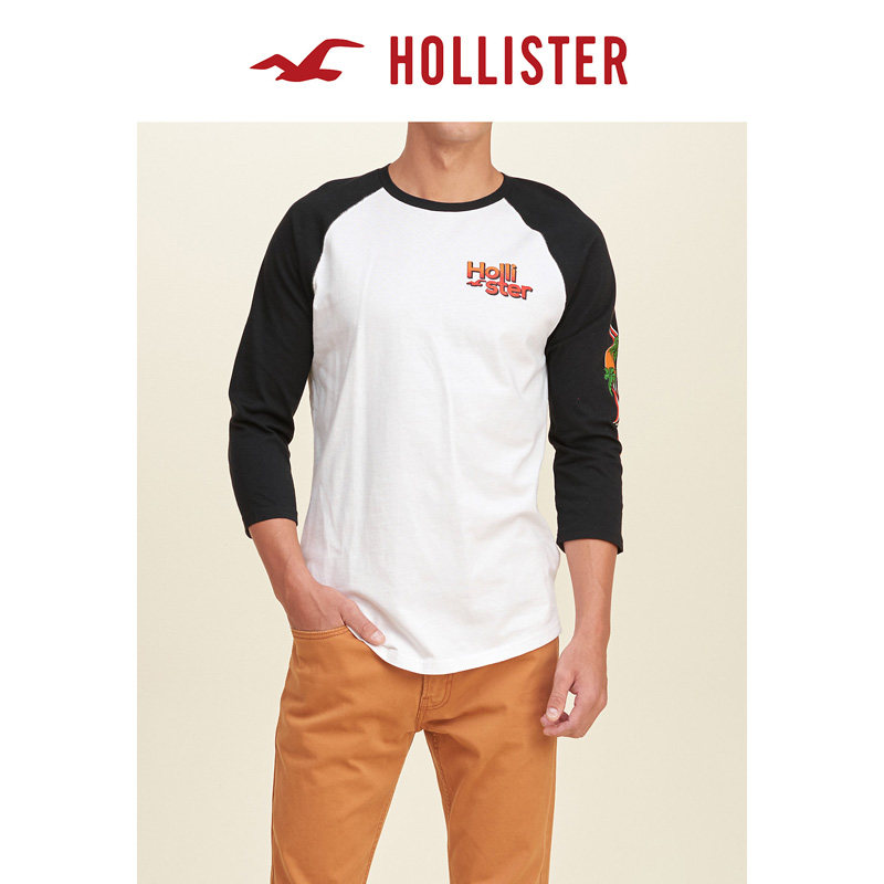 Hollister 套袖标识图案 T 恤 男 121835