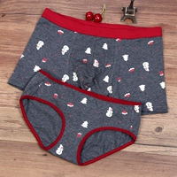 Phim hoạt hình Giáng sinh dễ thương quà tặng người tuyết in đồ lót cotton vài chiếc quần boxer nam quần đùi nữ quần lót nam cotton thun lạnh