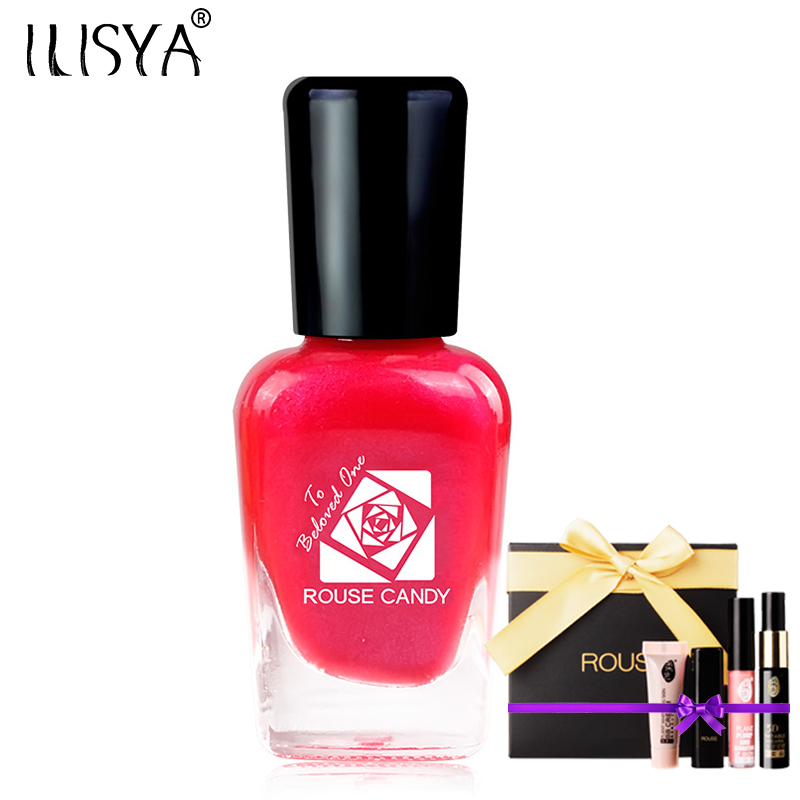 ILISYA水性指甲油可剥无毒指彩美甲 rouse candy暧昧亮粉红色16ml
