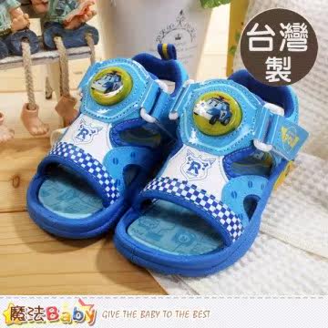 魔法Baby~台湾制POLI动画儿童闪灯凉鞋