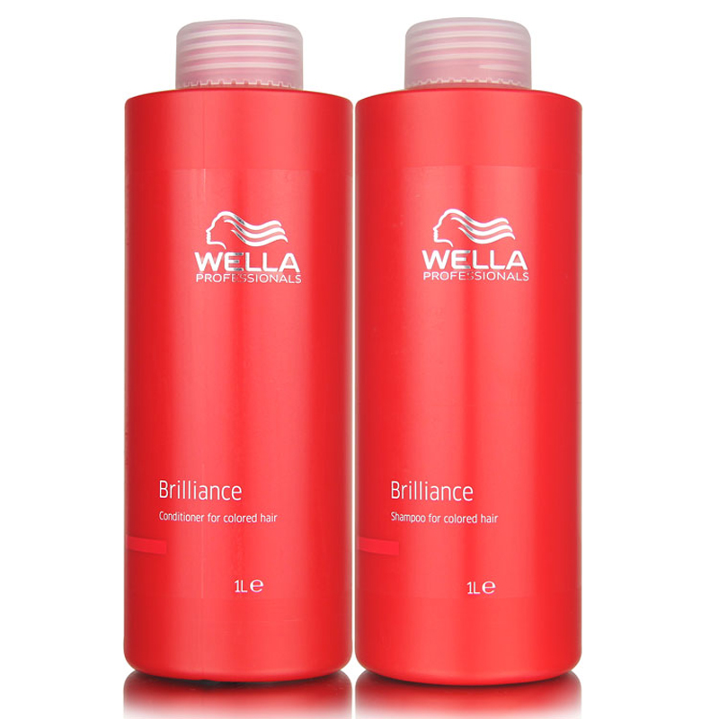 正品 WELLA威娜亮彩护色护发素1L+洗发水1L套装 染后锁色进口包邮