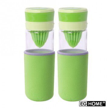 【EG Home 宜居家】多功能玻璃榨汁/泡茶/磨汁杯_二入组(500ml)()