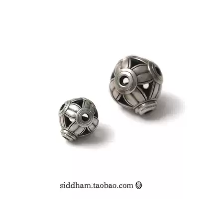 Xitan ~ Hollow Lotus Three-way Buddha Head 925 Silver Tibetan Retro Bead Hand String with Pearl Wenplay Accessories