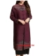 Miyake gấp cuộc sống mùa xuân và mùa thu gió quốc gia gấp lụa in áo gió khí chất kích thước lớn của phụ nữ khóa áo khoác cardigan - Trench Coat