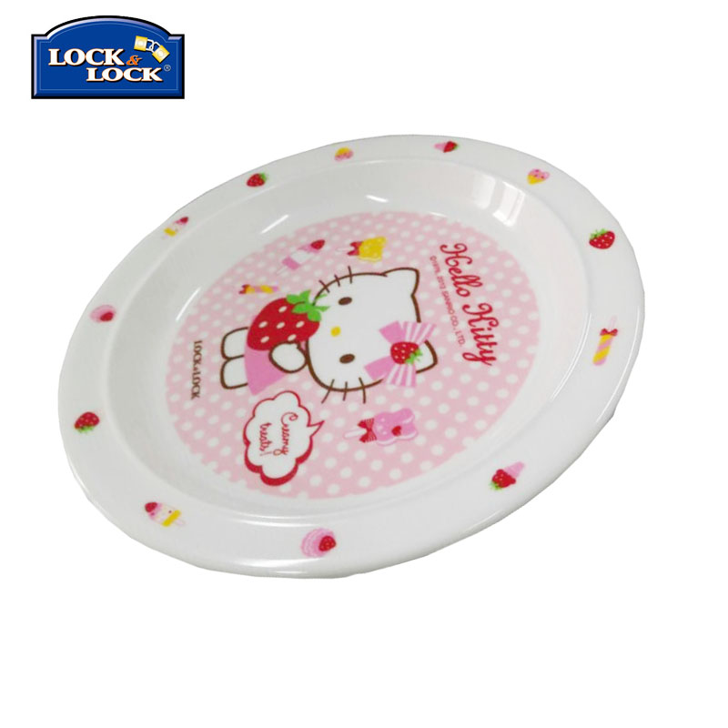 乐扣乐扣Hello Kitty儿童密胺餐具餐盘 塑料浅圆盘LBB460-KT