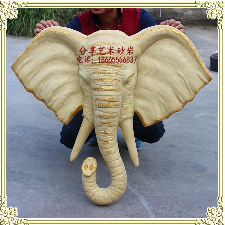 Share sandstone relief round carving sandstone garden courtyard club indoor and outdoor feng shui decoration water spray big-eared proboscis