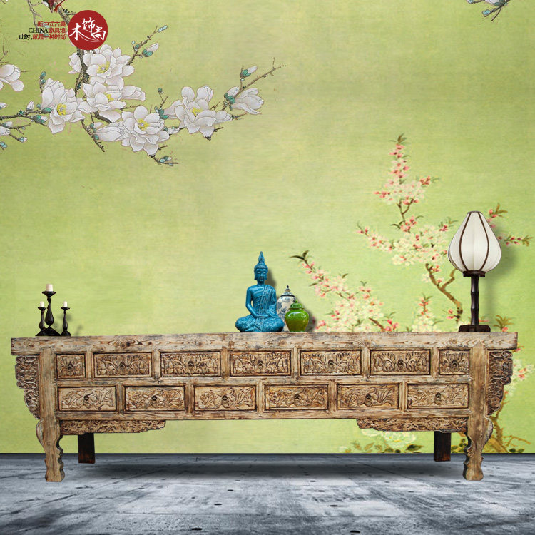 New Chinese furniture solid wood imitation classical carved ten-three table table dining cabinet Collector's Edition hotel club big supply case