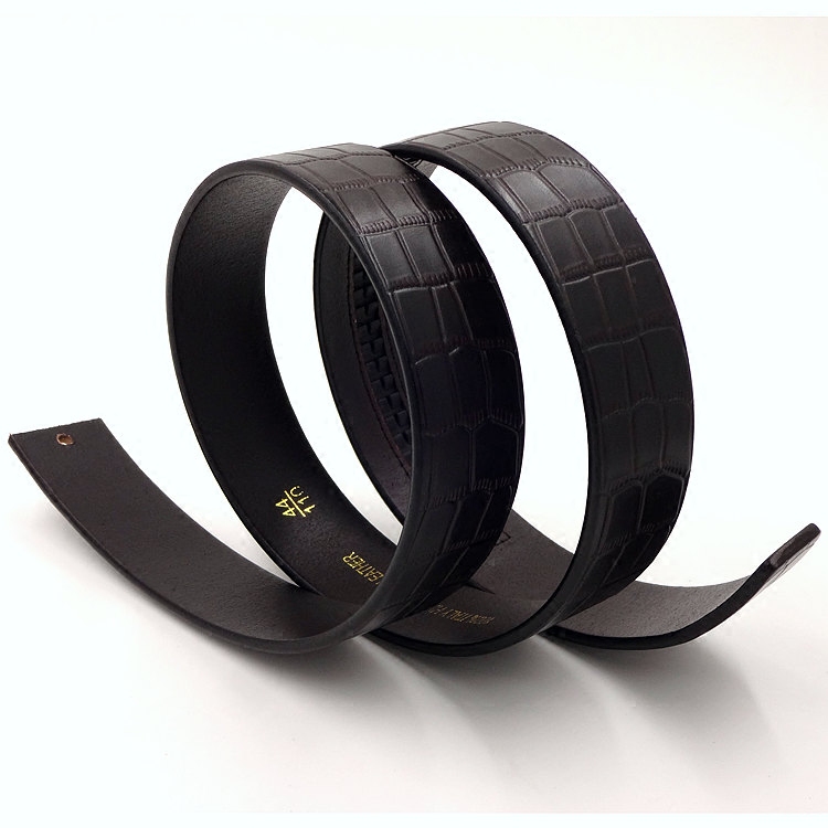 Crocodile textured leather strap male genuine leather not taking the lead automatically buckle waist belt body head layer pure cow leather without headpants with accessories