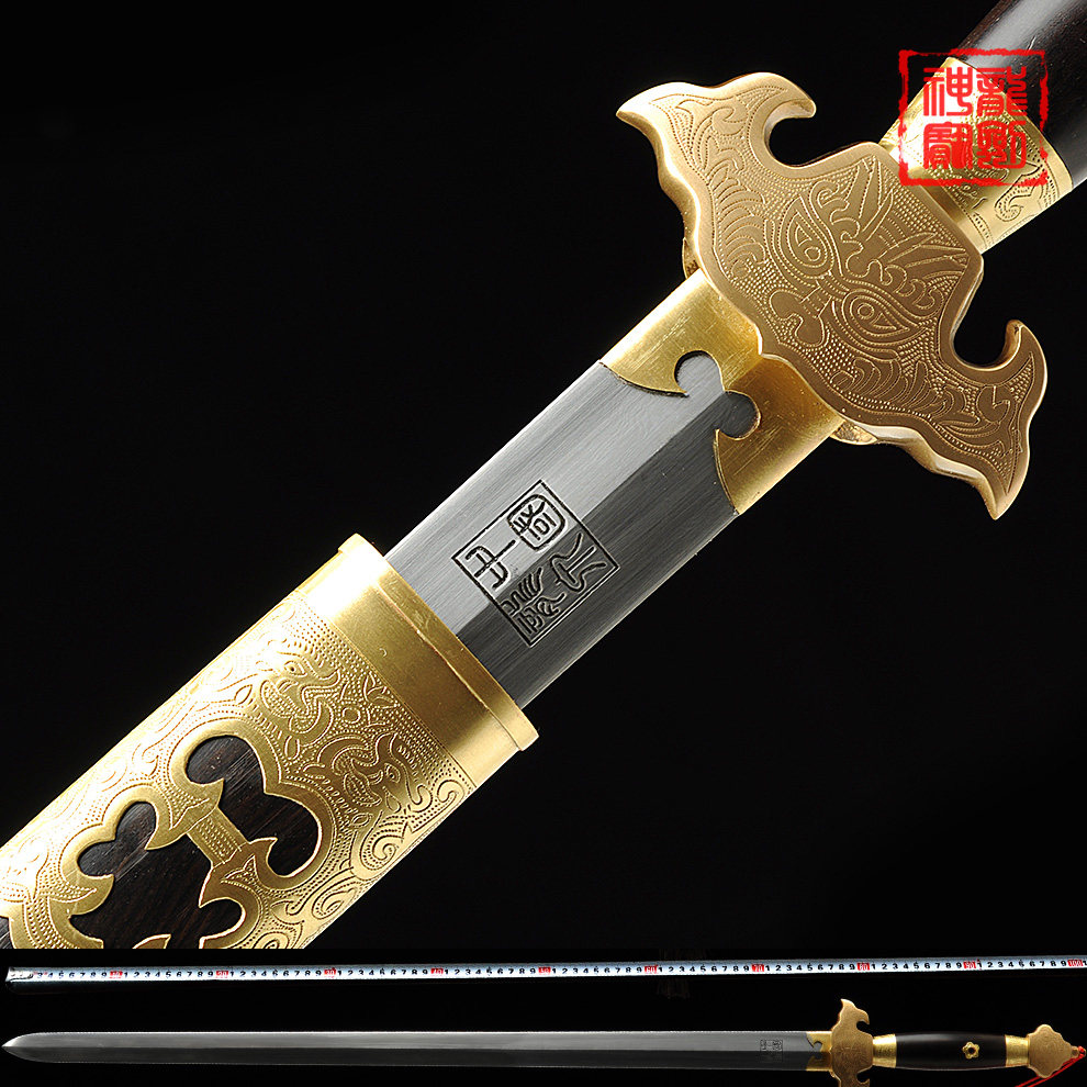 Longquan Shenlong Baojian pure handmade dry long saber pattern steel hard sword gift sword collection sword not edged