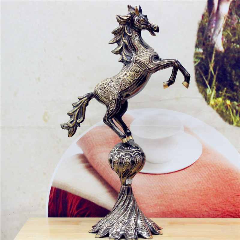 Pakistani handicraft bronze ware bronze sculpture animal 30 inch horse to successful horse BT173 factory direct sales