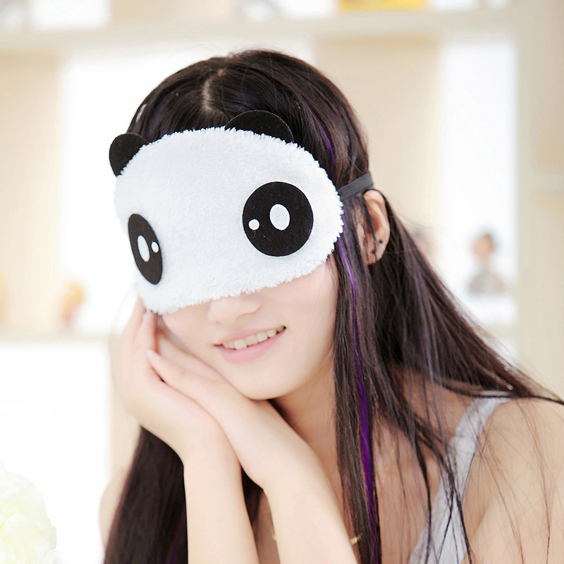 男女睡眠睡觉眼罩遮光透气冰敷眼袋热敷可爱卡通儿童熊猫眼罩耳塞