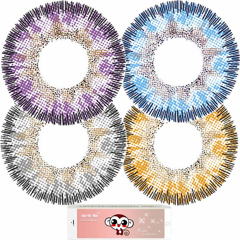 淘气猴日本混血系美瞳大小直径显色天使冰蓝彩色隐形眼镜年抛TQH