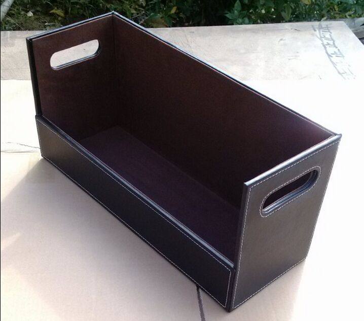  Leather CD holder Leather DVD disc disc CD storage box CD basket Stylish DVD storage rack