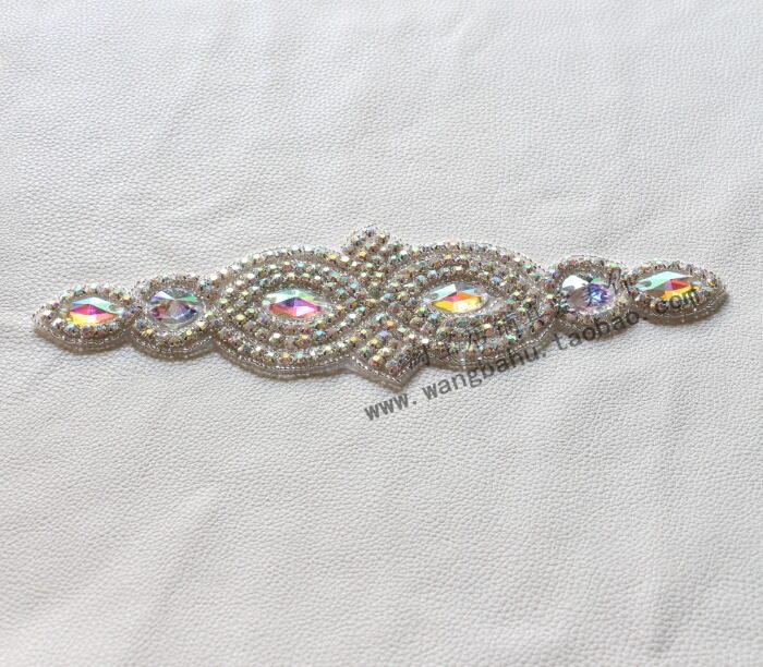 AB color strip rhinestone bead accessories handmade DIY bag hair band material Latin dance costume decoration color diamond flower