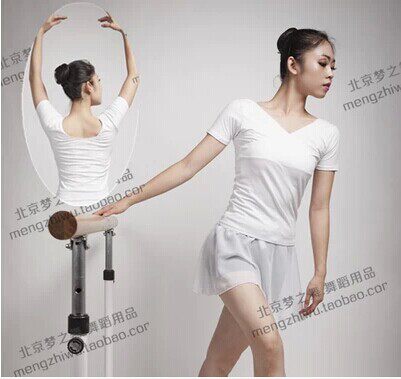 Gold Medal Seller Dreams Dance Adult Ballet Dancer Dance Exercises Body Yoga Fitness Summer Short Sleeve Cross Blouse