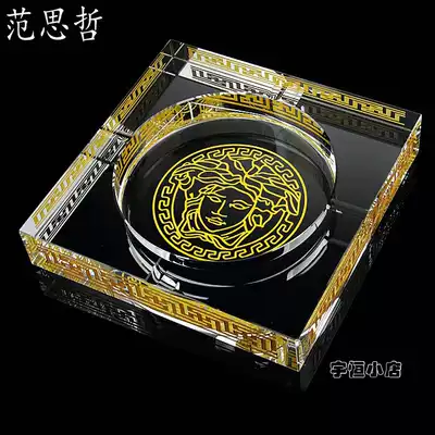 Crystal ashtray fashion creative gift large boutique European ashtray special color style