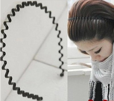 Japan-ROK 100 hitchhiking decoration for men and women universal wave hair stirrup thin hair stirrup black broadside pressed hair ring trinkets