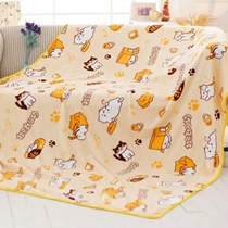 Courtyard Kittys Backyard Four Seasons Coral Suede Blanket Blanket Cartoon Short Plush Single Double Small Blanket Student Cover Blanket