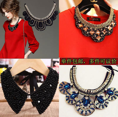 False collar rhinestone pearl necklace, versatile false collar shirt, false collar decorative collar necklace, accessory decorative chain