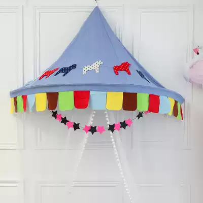 Children's cotton tent bed canopy bed mantle indoor game House baby half moon Indian tent reading corner toy room