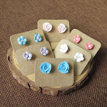 Handmade original temperament Korean simple ceramic stud earrings female Mini small flower earring ear wire