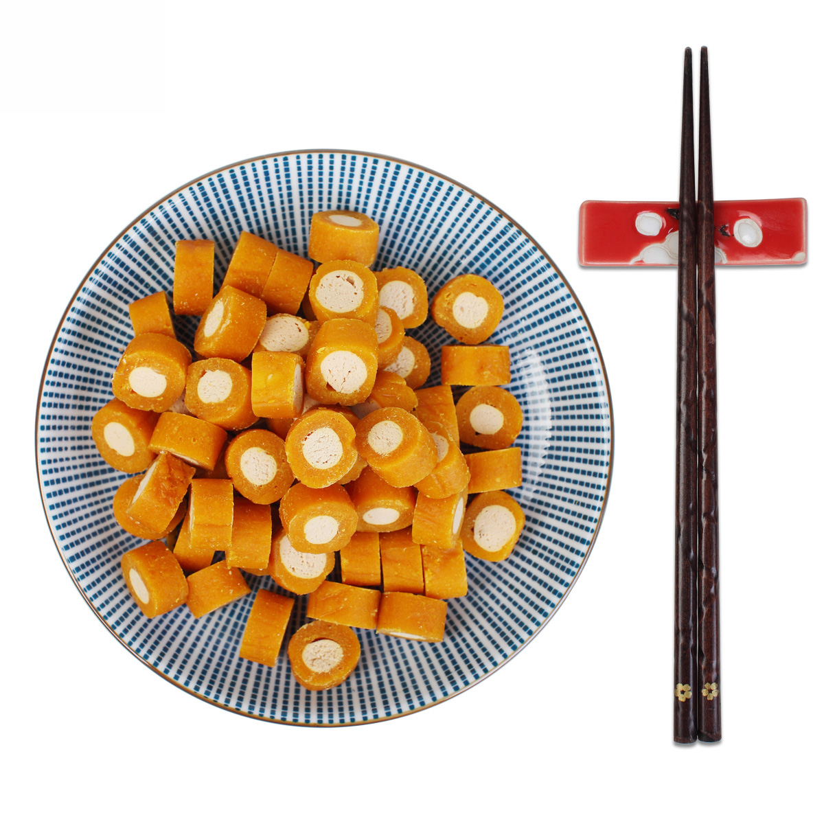 波奇网 宠物狗零食怡润迷你双味卷鳕鱼蛋黄240g肉干/肉条磨牙零食