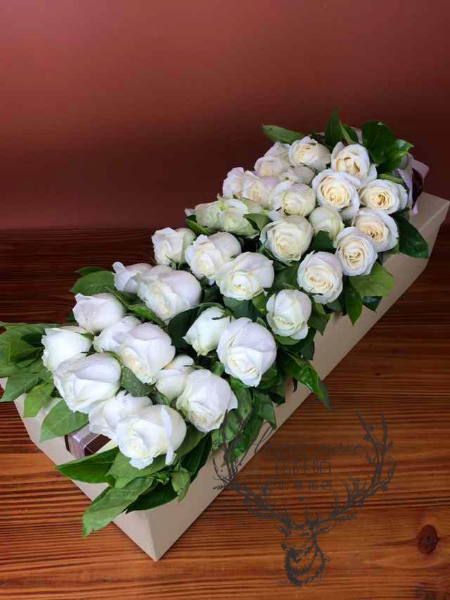 Valentine's Day Teacher's Day Hangzhou Flower Express Same City White Rose Gift Box Birthday Flower Shop Flower Send Flower Lover