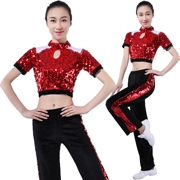 New aerobics hiệu suất cạnh tranh quần áo sinh viên thể dục dụng cụ quần áo đỏ cổ vũ đồng phục quần áo khiêu vũ quần áo