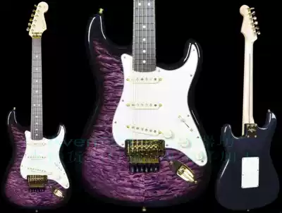 Customer custom Fenders Stratocaster purple green Maple Grain electric guitar