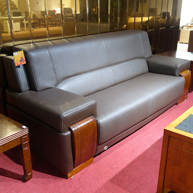 Leather Office Sofa Simple Modern Sofa Business Reception Sofa Leather Art Sofa Solid Wood Sofa Foshan