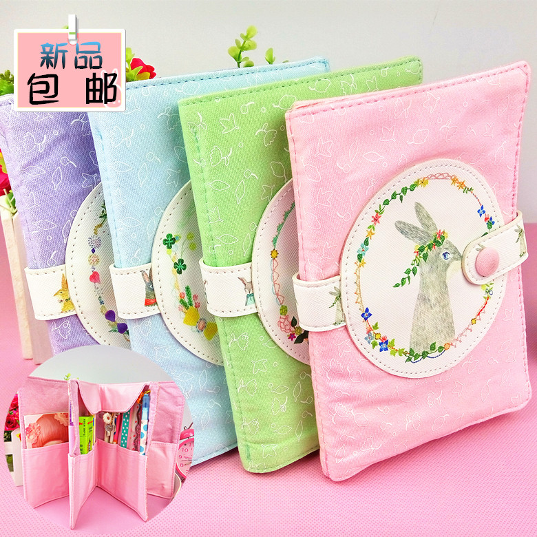 Meng Meng Tide Korea Cute Large Capacity Pen Bag Notebook Styled Four-story Stationery Clip Pencil Case