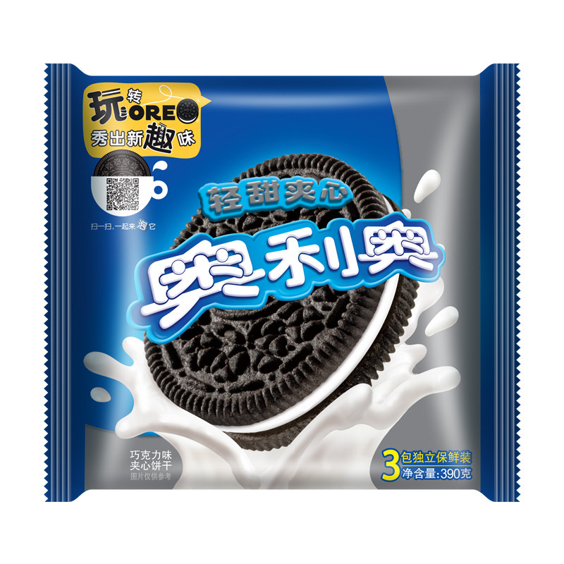 【天猫超市】亿滋 饼干奥利奥轻甜口味390g办公室休闲零食茶点