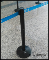 Iron painted black telescopic belt 1 meter line queue railing column warning line 2 meter line printed LOGO isolation belt manufacturer