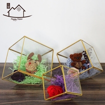 Glass cover ornaments geometric room fleshy micro landscape creative wedding supplies home crafts immortal flower gift box