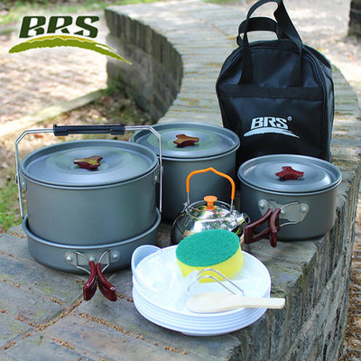 Brothers BRS-157 portable wild cooking set pan camping pan with more than 6-8 people outdoor cutlery sets
