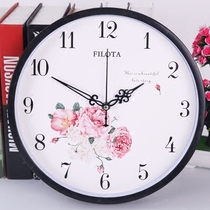 Rose hanging table living room bedroom fashion personality simple mute wall clock classical elegant Chinese style wall clock clock