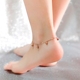 Thời trang Hàn Quốc mạ vàng hồng 18k vòng chân nữ tua rua chuông nhỏ men vàng vòng chân phụ kiện người yêu thích trang sức lắc chân vàng Vòng chân