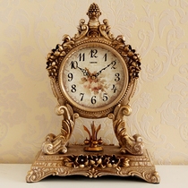 Living room retro desktop clock creative clock European antique pendulum clock home hall silent table clock decoration ornaments