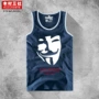 Mặt nạ cotton Kimura Sanshe V-Vendetta V 煞 Đừng di chuyển nhóm cá tính in quần áo không tay nam - Áo vest cotton áo ba lỗ trắng